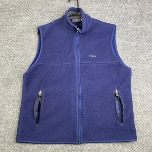 Patagonia Synchilla Fleece Vest Mens Large Navy Blue Full Zip Made in USA L